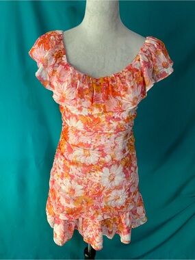 HELLO MOLLY, FLOWERS ON MY MIND DRESS, TIERED RUFFLE TRIM, FORM-FITTING BODYCON